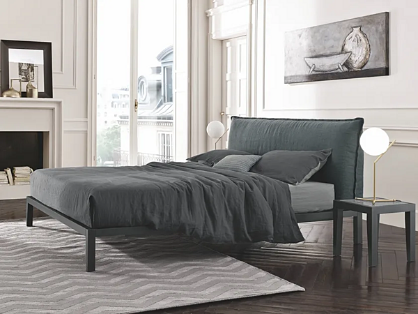 Double bed with upholstered headboard Duomo Design Lera Show factory Duomo Design from Italy. Foto №1