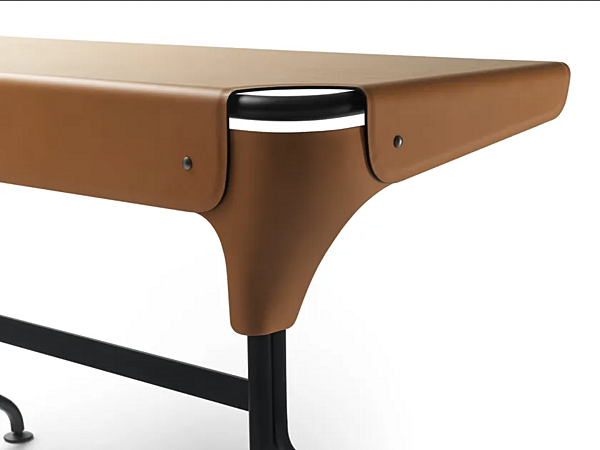 Writing Desk in Steel and Leather by ZANOTTA Tucano factory ZANOTTA from Italy. Foto №4