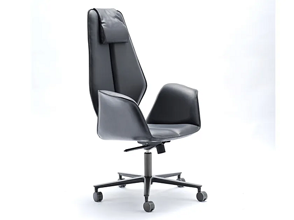 Swivel height adjustable leather executive chair Fosca big tall FASEM FOSCA BIG TALL ABW factory FASEM from Italy. Foto №1