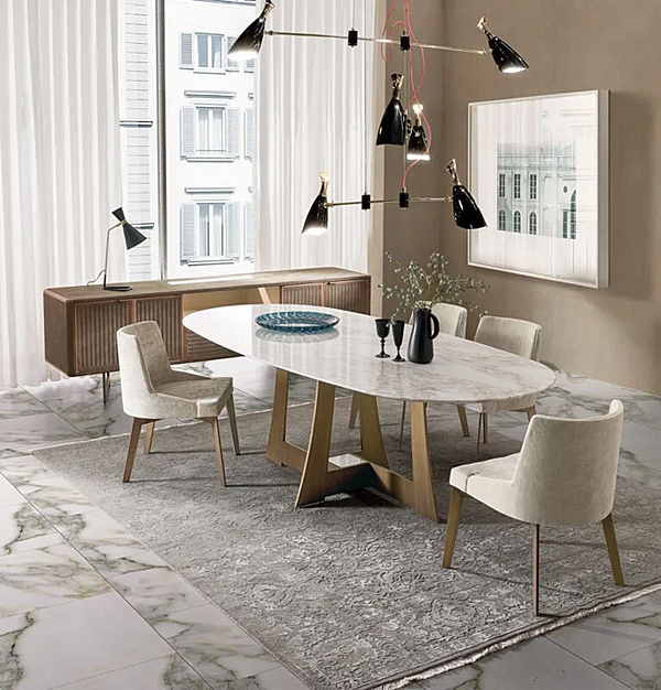Oval marble dining table I 4 Mariani Moore factory i 4 Mariani from Italy. Foto №5