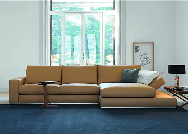 Sectional sofa fabric or leather VIBIEFFE 810 Fly factory VIBIEFFE from Italy. Foto №5