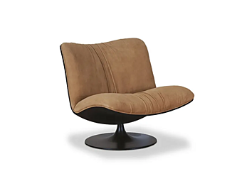 Swivel armchair with upholstered back BAXTER Marilyn factory BAXTER from Italy