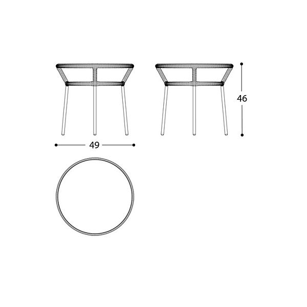 Round garden side table in aluminium and wood VARASCHIN Emma Cross 24870, 24871 factory VARASCHIN from Italy. Foto №15