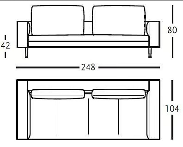 Sofa with removable cover fabric Bruce ZANOTTA factory ZANOTTA from Italy. Foto №5