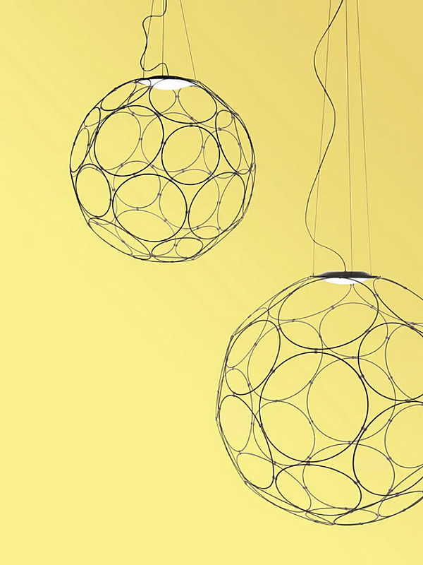 LED pendant lamp in steel from Fabbian Giro collection factory Fabbian from Italy. Foto №4