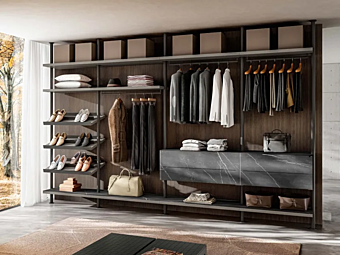 Sectional walk-in wardrobe in wood LAGO Vista 1186 Sectional walk-in wardrobe in wood LAGO Vista 1186 factory LAGO from Italy