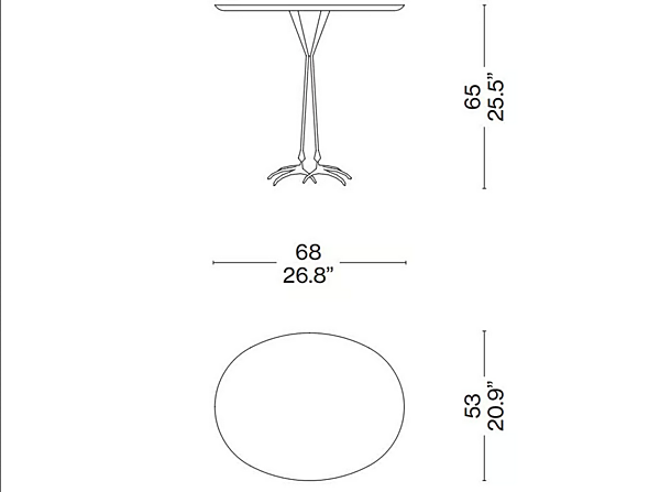 Oval Side Table in Wood CASSINA Traccia factory CASSINA from Italy. Foto №3