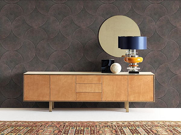 Tanned leather sideboard with doors FASEM Aliante factory FASEM from Italy. Foto №2