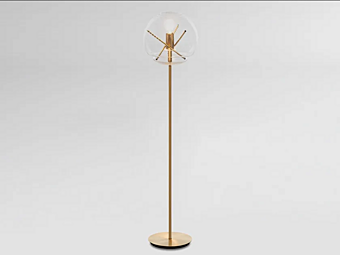 Floor Lamp in Glass and Brass by Artemide Vitruvio 1262010A, 1262030A