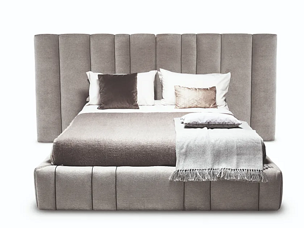 Fabric bed with upholstered headboard VIBIEFFE Italo 5050 factory VIBIEFFE from Italy. Foto №1