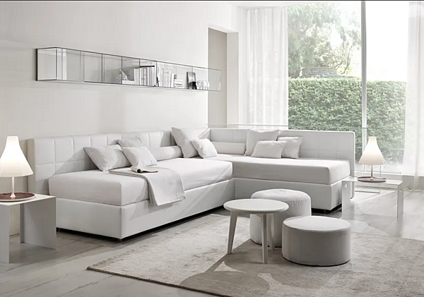 Two Seater Sofa Bed in Fabric with Soft Backrest Duomo Design Mono factory Duomo Design from Italy. Foto №3