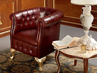 Upholstered easy chair with armrests Modenese Luxury Interiors 13424 factory MODENESE GASTONE from Italy