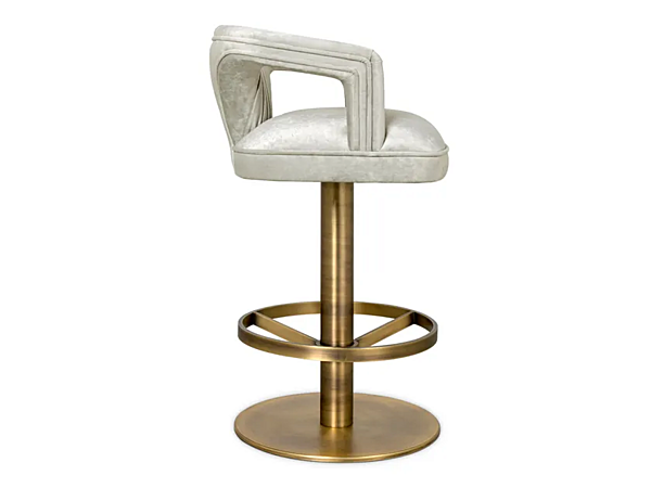 Swivel high velvet stool with armrests BRABBU Karoo II factory BRABBU from Italy. Foto №5