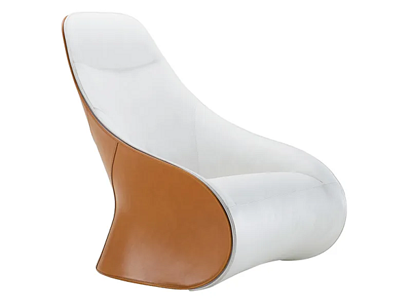 Swivel armchair with upholstered back ZANOTTA Derby factory ZANOTTA from Italy. Foto №1