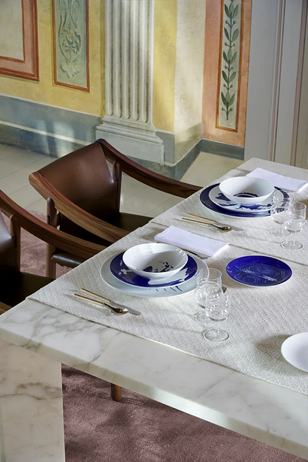 Set of 2 porcelain placeholder plates Neige CASSINA GNR CP 03 factory CASSINA from Italy. Foto №15