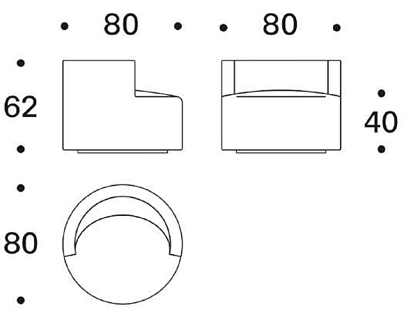 Swivel fabric armchair with armrests Saba Chance factory SABA from Italy. Foto №5