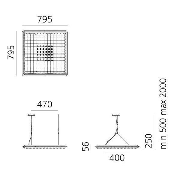 Hanging Acoustic Panel Pendant Lamp Fabric Artemide Eggboard Matrix 800x800 factory Artemide from Italy. Foto №20