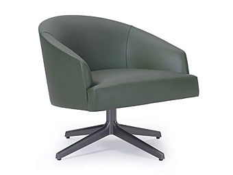 Swivel leather armchair with armrests and 4 spoke base I 4 Mariani Moore Relax