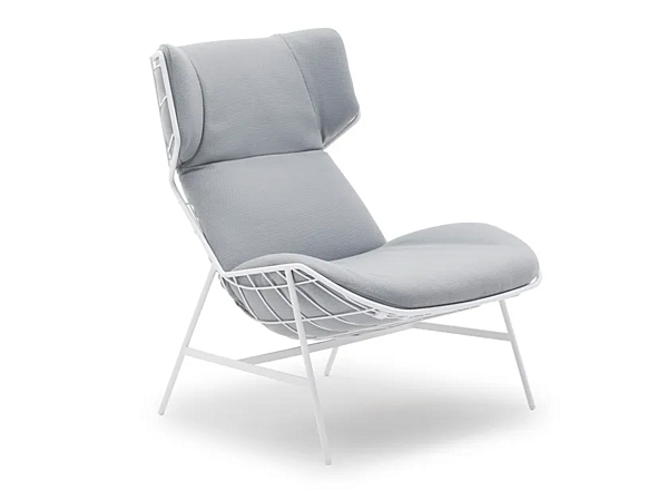 Outdoor fabric wing chair with headrest VARASCHIN Summer Set 2427C factory VARASCHIN from Italy. Foto №1