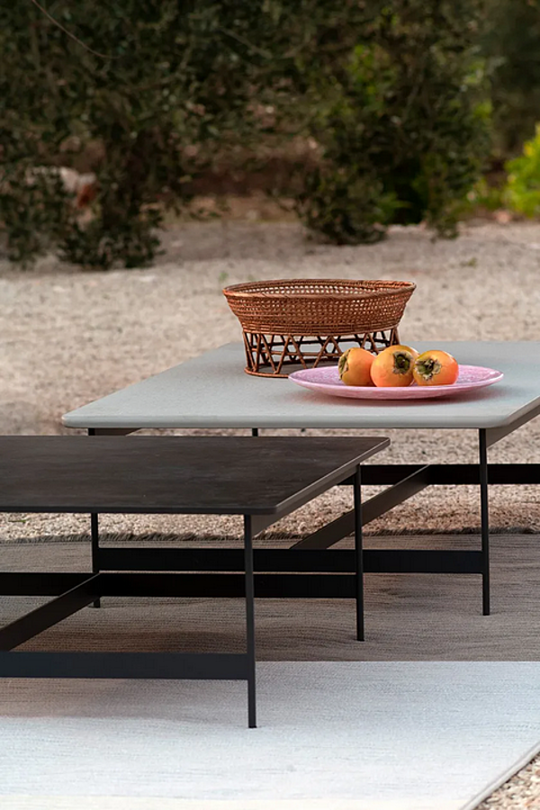 Square low garden side table with porcelain stoneware top Potocco Little T 878 TQ 100 Out 878/TQ-100-OUT factory POTOCCO from Italy. Foto №5