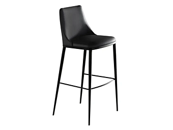 High leather stool with footrest Eforma MAX High leather stool with footrest Eforma MAX factory Eforma from Italy