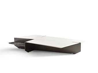 Low rectangular leather coffee table Ghiblim GIORGETTI