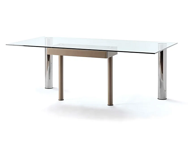 Glass and steel writing desk with drawers FASEM Abaco factory FASEM from Italy. Foto №2