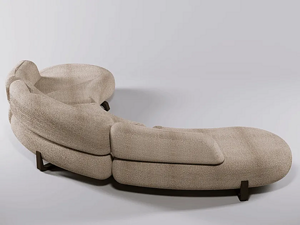 Curved 3 Seater Wool Sofa Paolo Castelli Vao Collection SED.VAOS.110.SUP factory Paolo Castelli from Italy. Foto №2