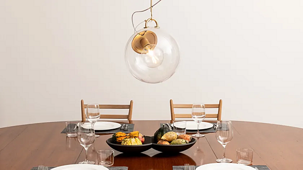 Pendant lamp in glass and steel Miconos Artemide A031000, A031010 factory Artemide from Italy. Foto №4