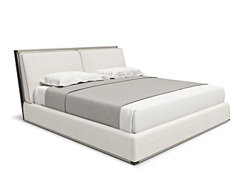 Upholstered fabric bed with padded headboard GIORGETTI ADAM