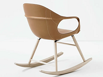 Rocking Chair with Armrests in Tanned Leather Kristalia Elephant Rocking Rocking Chair with Armrests in Tanned Leather Kristalia Elephant Rocking factory Kristalia from Italy