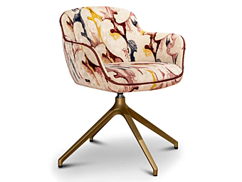 Swivel Velvet Easy Chair with 4 Spoke Base Kowloon B FORMITALIA KOWLOON-B-Armchair-A